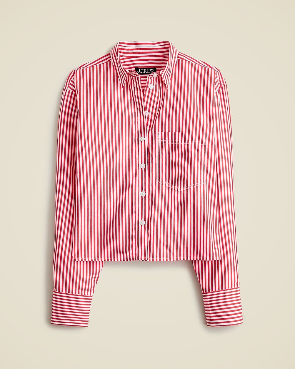 Cropped button-up shirt in Bartram stripe | J. Crew US