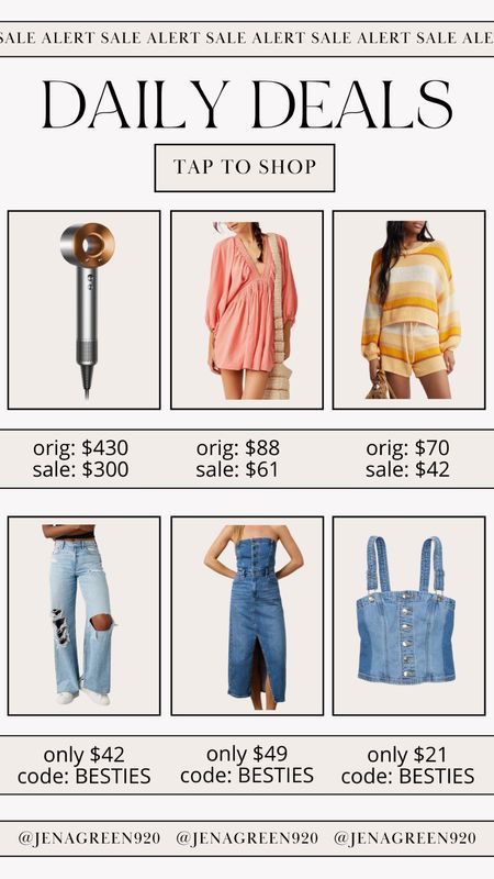 Daily Deals | Deals of the Day | AE Jeans | Crochet Set | Denim dress | Denim Top

#LTKstyletip #LTKsalealert #LTKfindsunder100