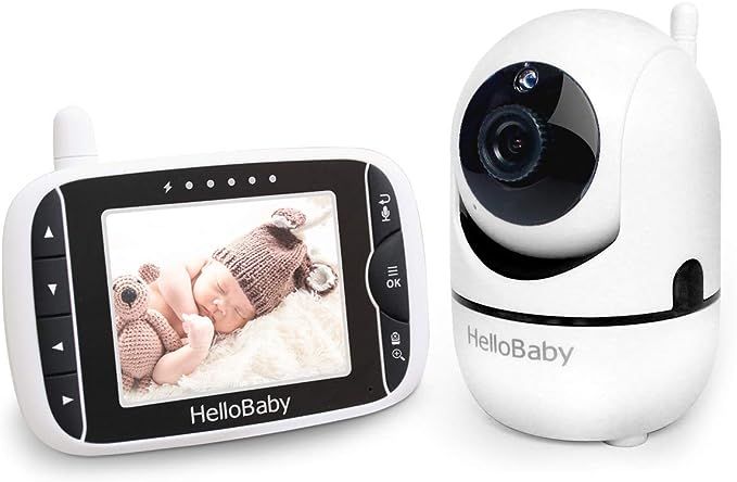Baby Monitor with Remote Pan-Tilt-Zoom Camera and 3.2'' LCD Screen, Infrared Night Vision (White ... | Amazon (US)