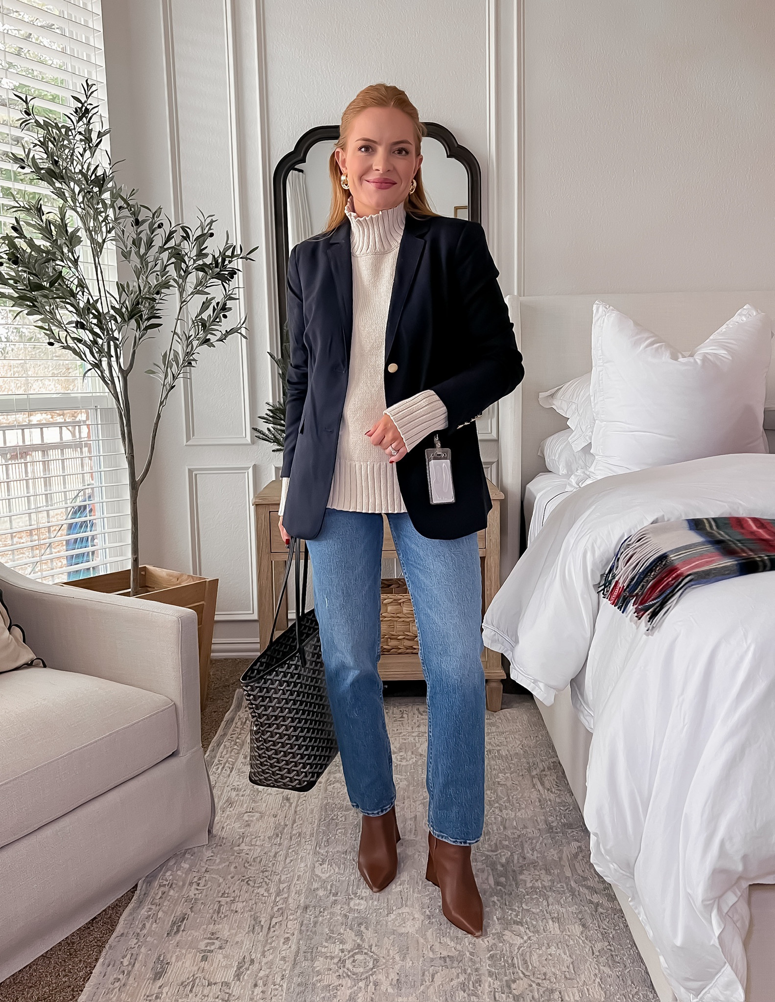 One of my go-to work uniforms! Jeans, booties, a sweater and a nice blazer. It always looks chic and put together! 

#LTKStyleTip #LTKWorkwear #LTKSeasonal
