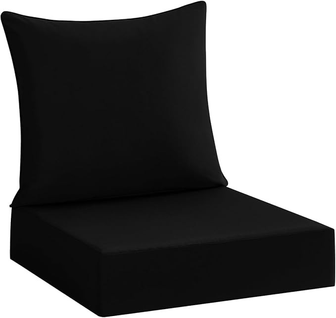 cozyide Outdoor Deep Seat Patio Cushions Set, Waterproof Outdoor Chair Cushions Set, Memory Foam ... | Amazon (US)