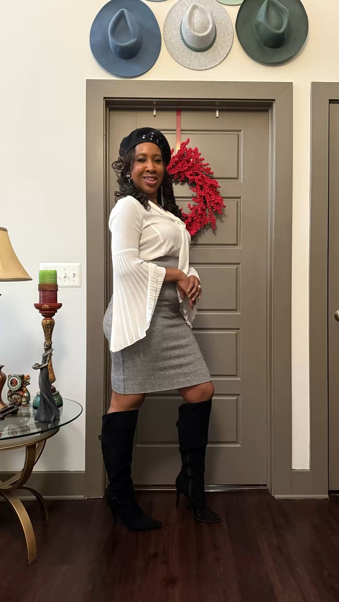 Outfit Inspo: Winter Office Glam ❄️🖤

A little Parisian flair for the workday — soft neutrals, cozy textures, and my favorite black knee-high boots to anchor the whole look.

I shopped my closet for this one, so I’ve linked similar pieces to help you recreate the vibe:
✨ Ruffle-front blouses
✨ Textured pencil skirts
✨ Knee-high suede boots
✨ Cape-style coats
✨ Knit berets

Perfect for the office, holiday errands, or anywhere you want effortless winter chic.

#WinterStyleInspo #OfficeOutfitIdeas #WinterChic #ShoppedTheCloset #STEMFashionista #ColdWeatherStyle #KneeHighBoots

#LTKootd #LTKHoliday #LTKWorkwear