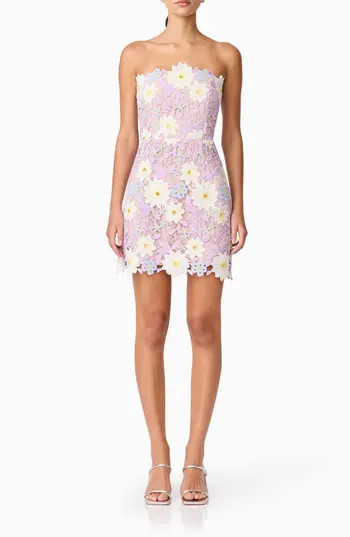 Elliatt Sigrid Strapless Minidress in Lilac Multi at Nordstrom Rack, Size Large | Nordstrom Rack