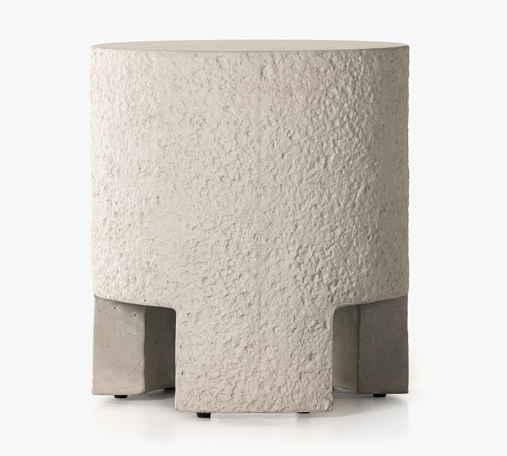 Bolinas Concrete Round Outdoor End Table (18") | Pottery Barn (US)
