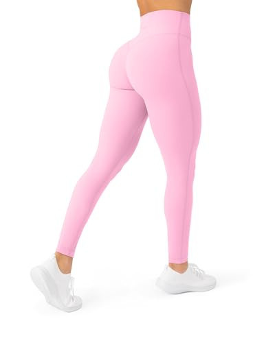 PAVOI ACTIVE Buttery Soft Workout Leggings for Women - High Waisted No Front Seam Gym Leggings Yoga Pants - FlexFlow, Full Length - Medium, Bubblegum | Amazon (US)