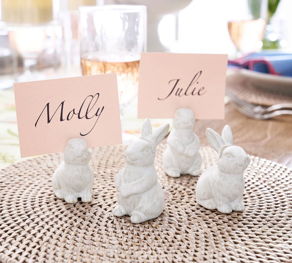 Rustic Bunny Stoneware Place Card Holders - Set of 4 | Pottery Barn (US)