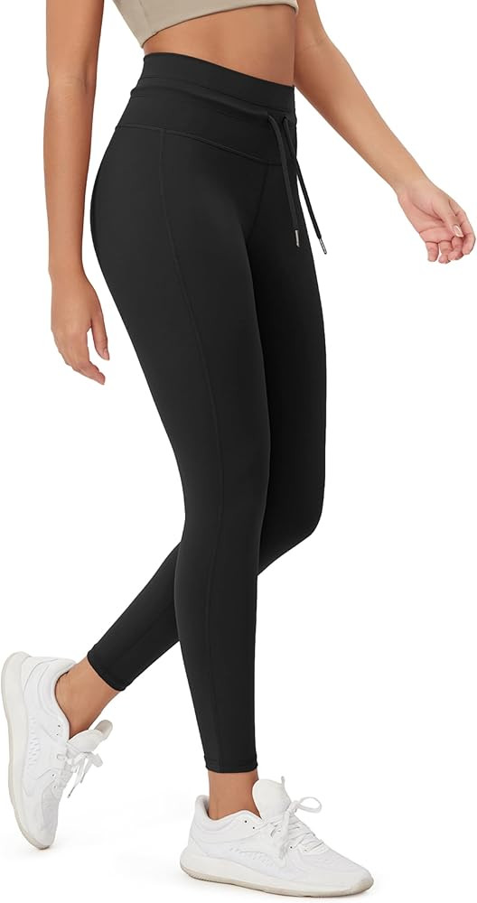 ODODOS Women's Drawstring Tie Leggings 25" / 28" High Waist Workout Yoga Pants | Amazon (US)