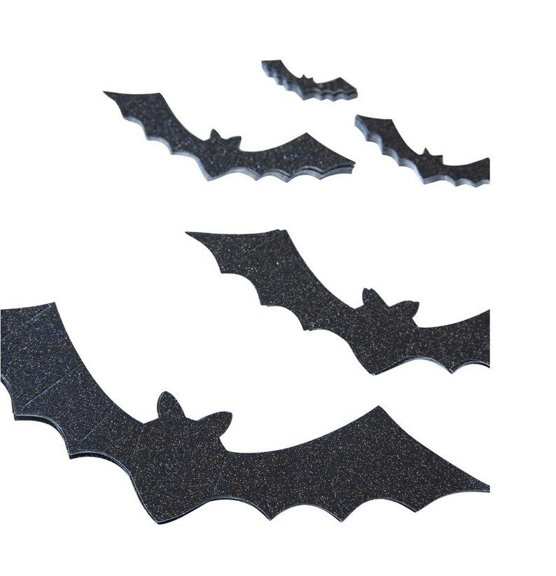 Halloween Bats 50 Count | Black Bats Glitter Bats Halloween Party Decor Halloween Home Decor Mant... | Etsy (US)