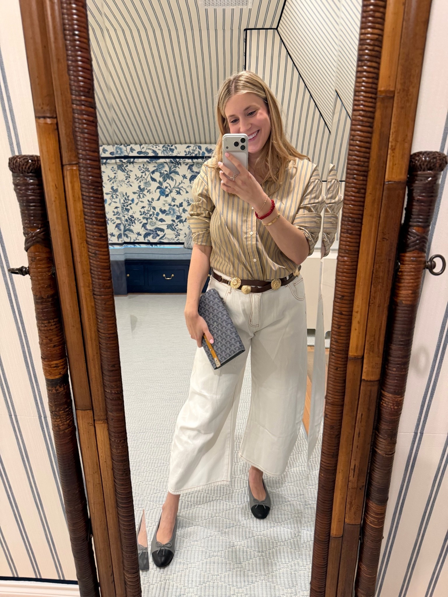 My outfit for dinner the other night! I am 2 months postpartum and loved wearing real pants for the first time! I love this shirt and color is so good all year and love a button down postpartum! I love these because they have some stretch - my belt is old and accessories and linked similar pieces 🩷

#LTKmomlife