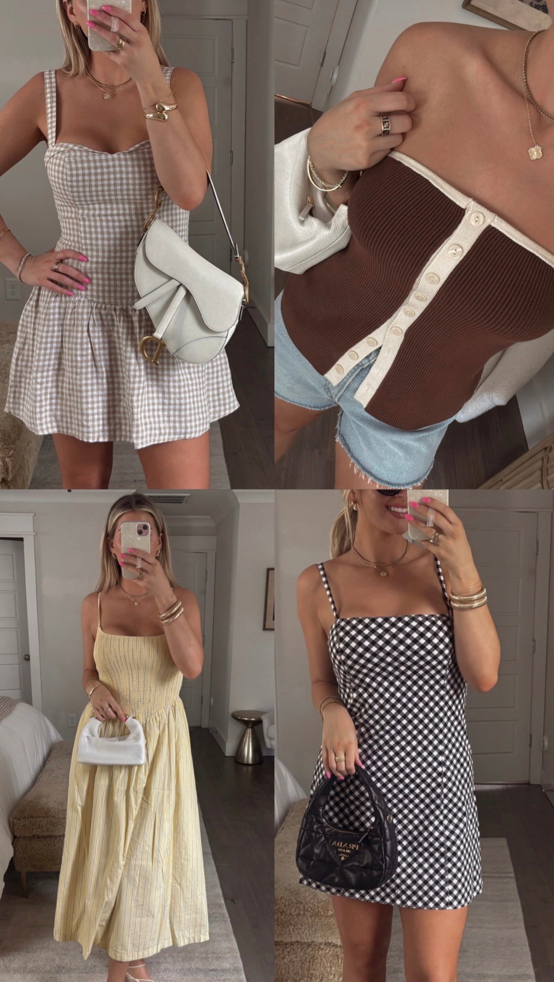 Some of my favorite outfits on sale at Abercrombie! 💛 Wearing mediums in everything , 29 in denim shorts, and a medium tall in the bottom right dress. I am 5’8” - everything true to size! 

#LTKStyleTip #LTKSaleAlert #LTKFindsUnder100