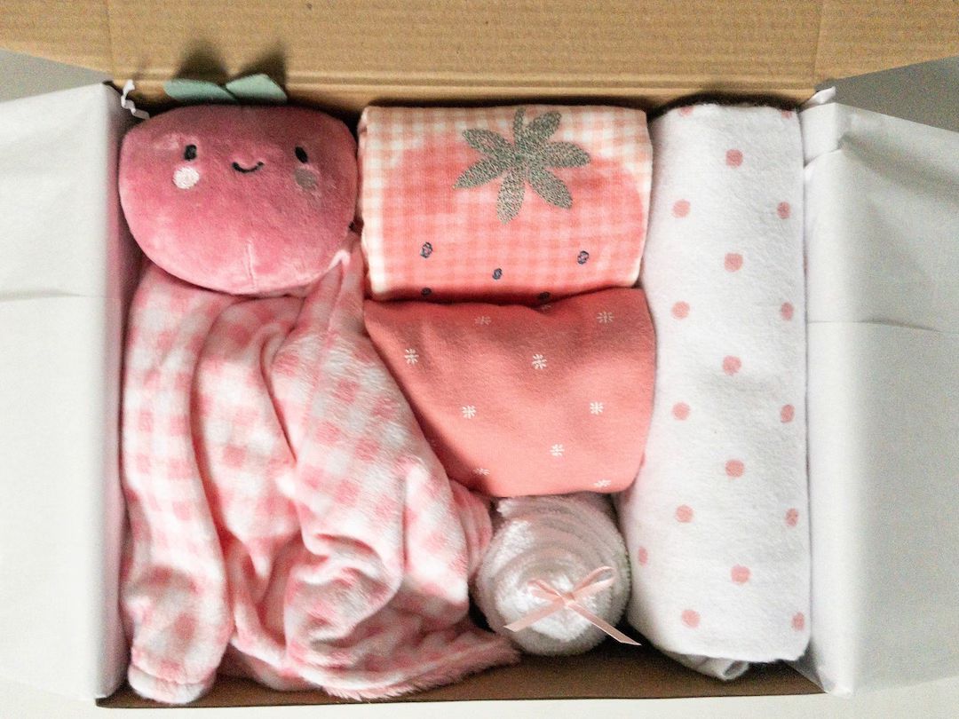 Baby girl gift box, baby girl shower gift, Newborn baby gift box, New baby gift basket, Bodysuits... | Etsy (US)