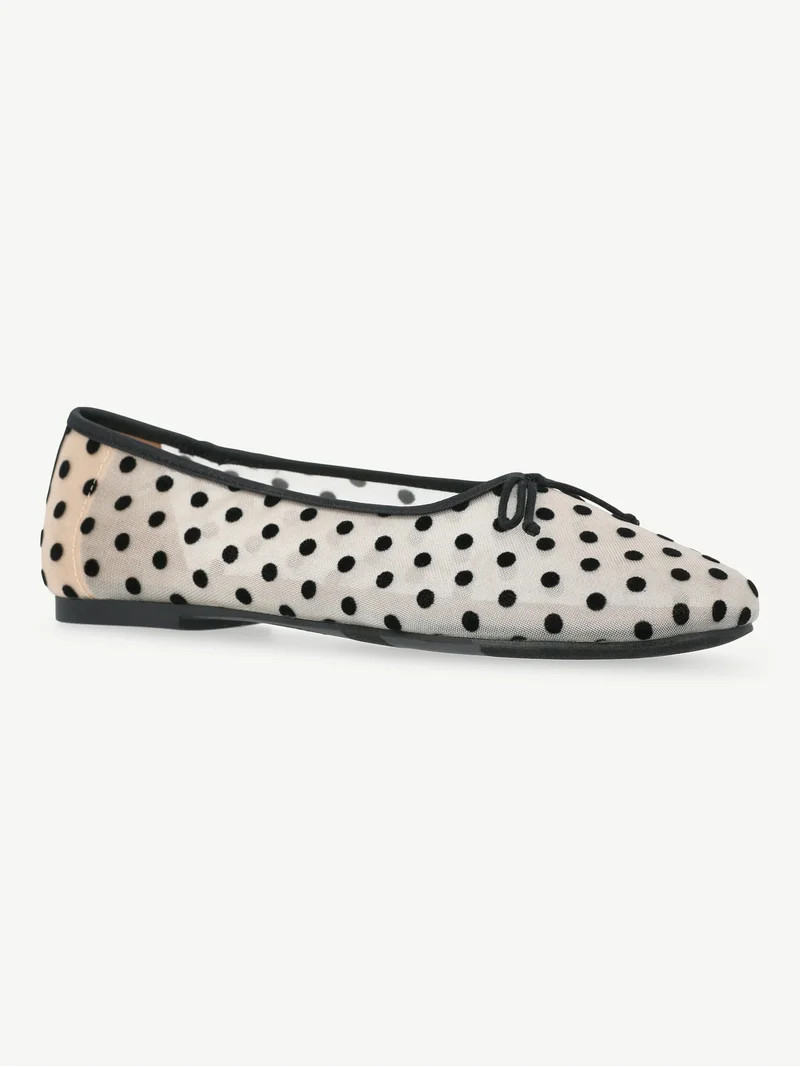 No Boundaries Women's Mesh Ballet Bow Flats | Walmart (US)