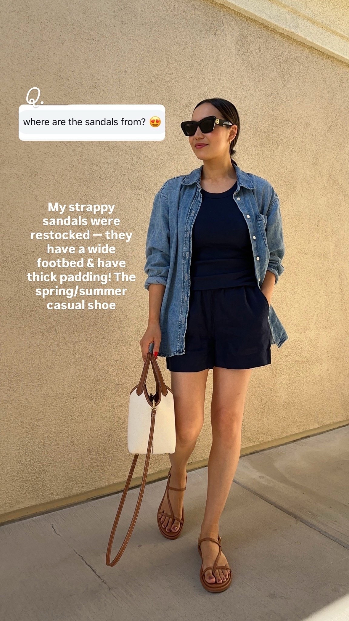 Spring/summer relaxed outfit 

Gap factory denim shirt — runs oversized
Quince linen shirt — xs 
Jcrew pull on shorts — linked to this year’s style as the exact
DV sandals — was just restocked! 

Linked to similar sandal recs 

#LTKootd #LTKSeasonal