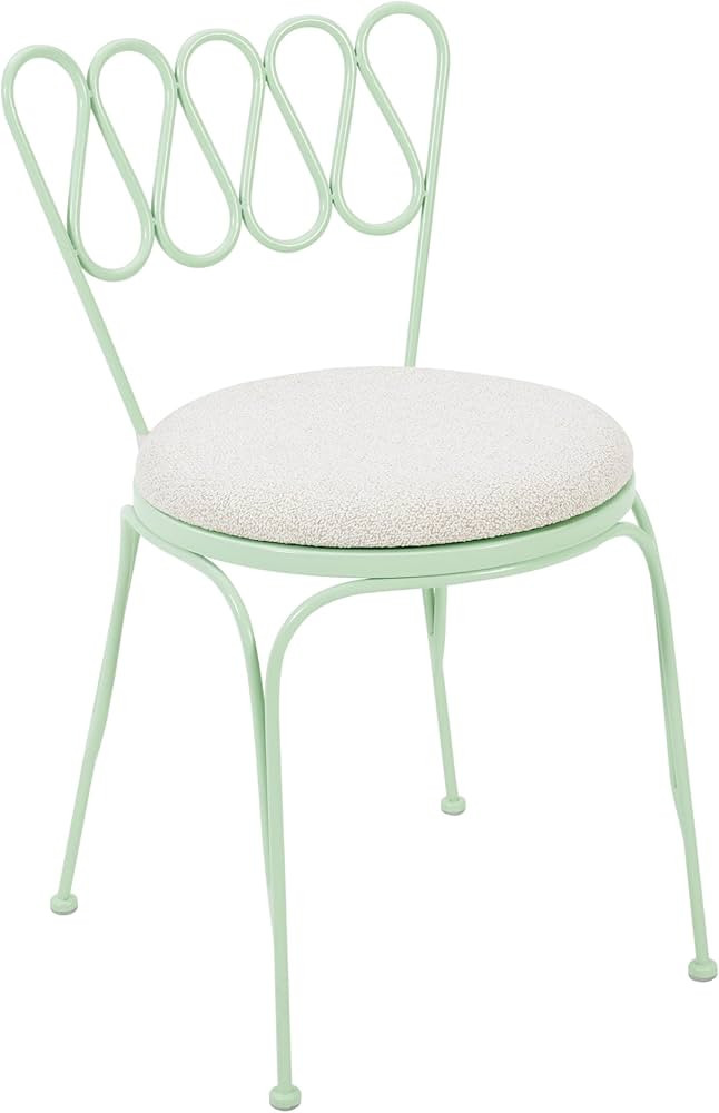 Tov Furniture Erica Mint Green Wrought Iron Outdoor Chair | Amazon (US)