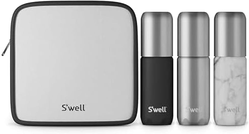 S'well 3.4oz Travel Bottle Set, Includes 3 Lightweight and Recyclable Aluminum Bottles, Leakproof... | Amazon (US)