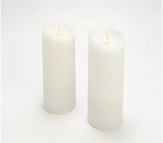 Luminara Set of 2 Flameless 9" Glitter and Wax Pillar Set - QVC.com | QVC