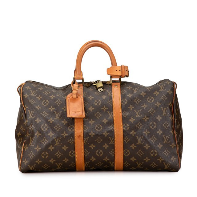 Pre-Owned Authenticated Louis Vuitton Monogram Keepall 45 Canvas Brown Travel Bag WeekenderBag Un... | Walmart (US)