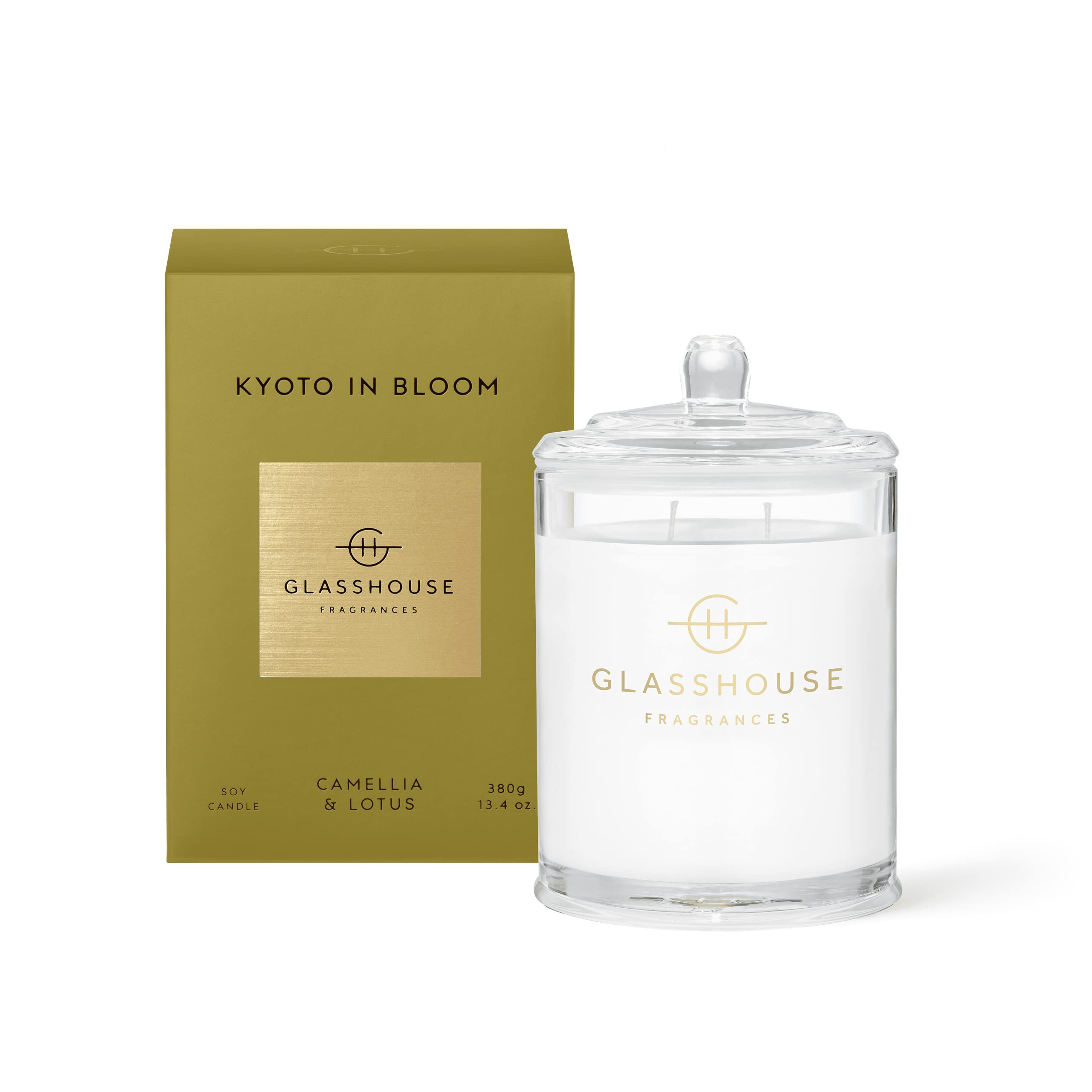 Glasshouse Fragrances Kyoto in Bloom Candle, Triple Scented Natural Soy Wax Blend, 2 Wicks & Glas... | Amazon (US)