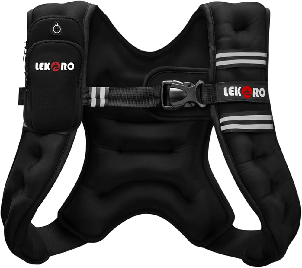 Weighted Vest, 6lbs/8lbs/12lbs/16lbs/20lbs/25lbs/30lbs Weights Vest for Women Men with Reflective... | Amazon (US)