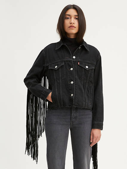 Levi's Ex-Boyfriend Fringe Trucker Jacket - Women's S | LEVI'S (US)