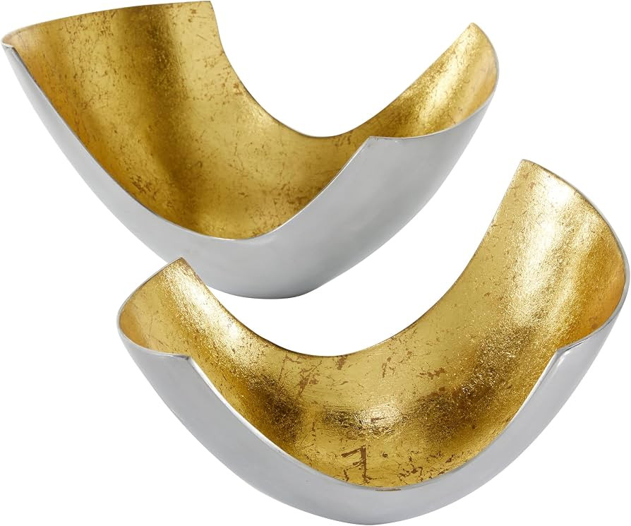 Deco 79 Contemporary Metal Decorative Bowl, 2 PIECES SMALL SIZE, Gold | Amazon (US)
