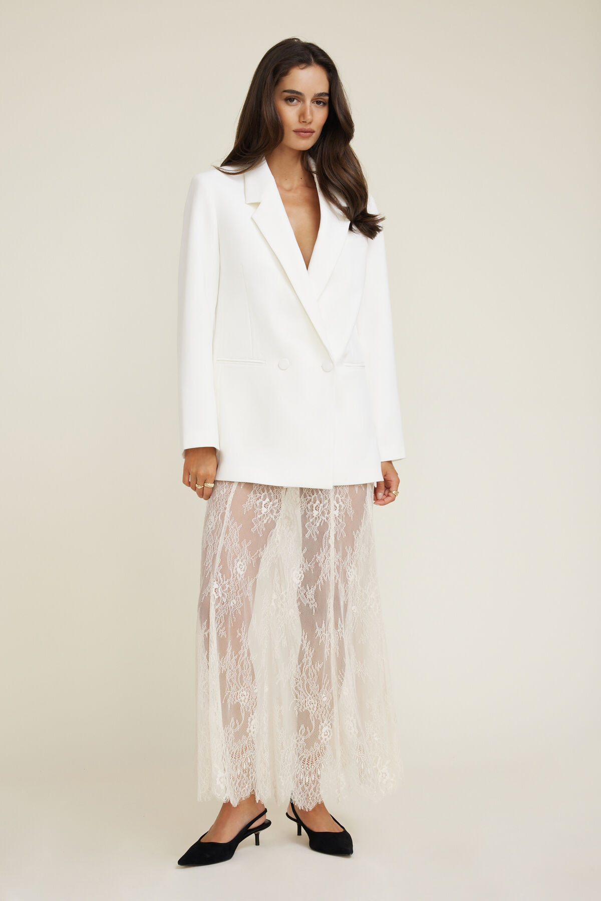 Sheer Lace Maxi Skirt | Dynamite Clothing