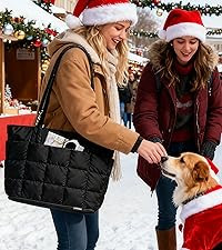BAGSMART Expandable Tote Bag for Women, Puffer Work Tote Handbag, Quilted Carry On Bag for Travel... | Amazon (US)