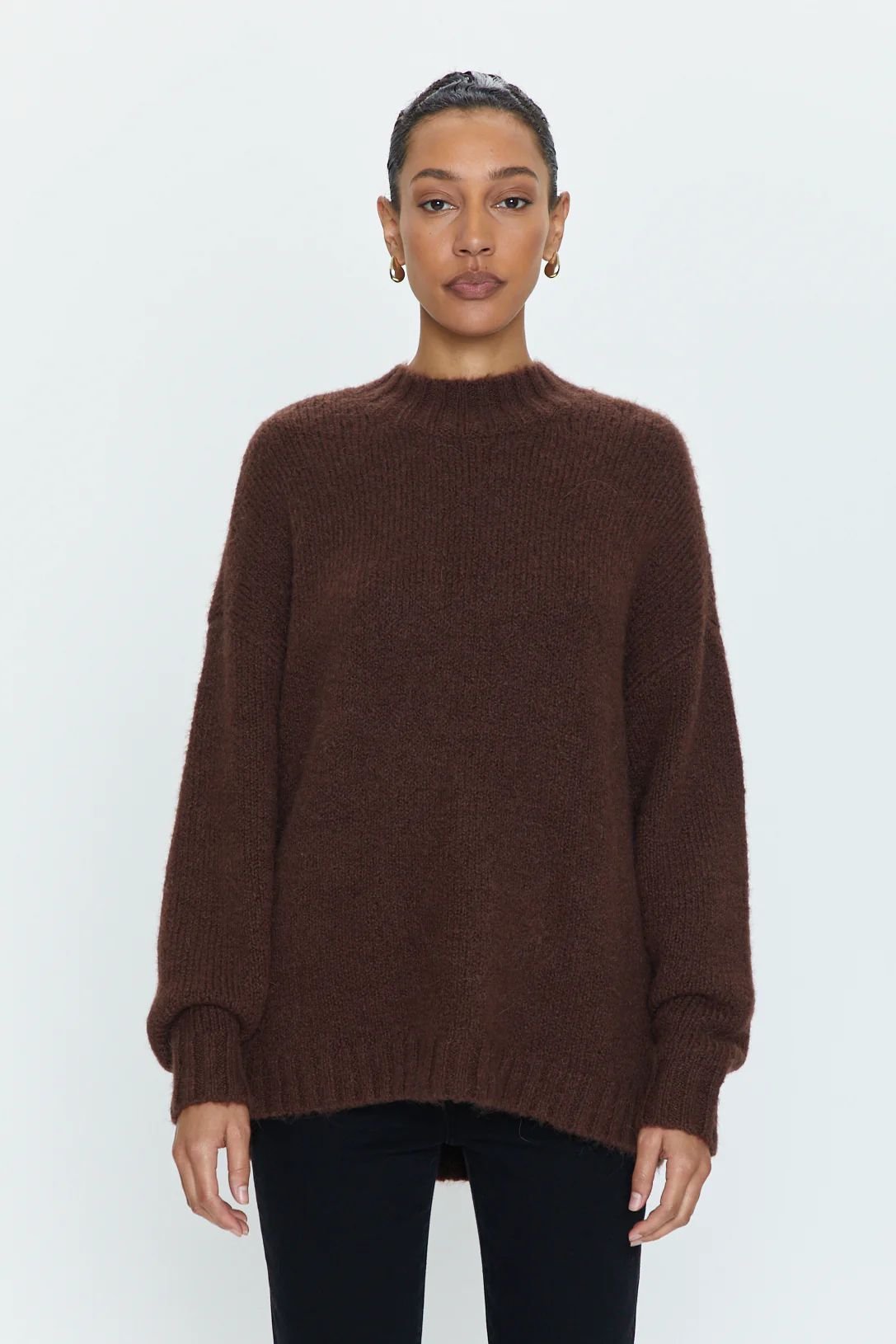 Carlen Mock Neck Sweater - Cocoa | Pistola Denim