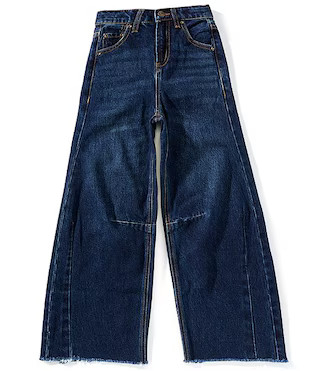A Loves A Big Girls Frayed Hem Barrel Leg Jeans | Dillard's | Dillard's