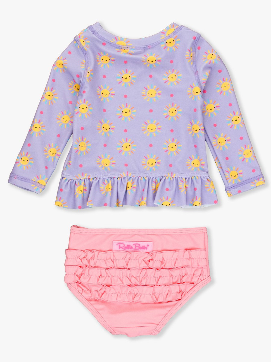 Long Sleeve Rash Guard Bikini | RuffleButts / RuggedButts