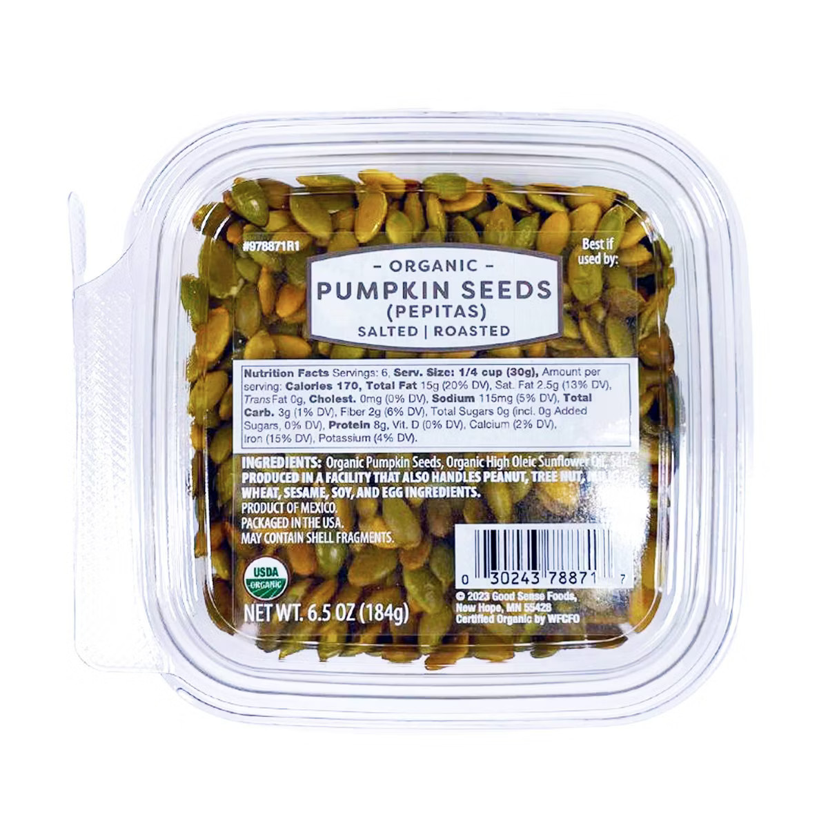Organic Roasted & Salted Pumpkin Seeds (Pepitas) - 6.5oz | Target