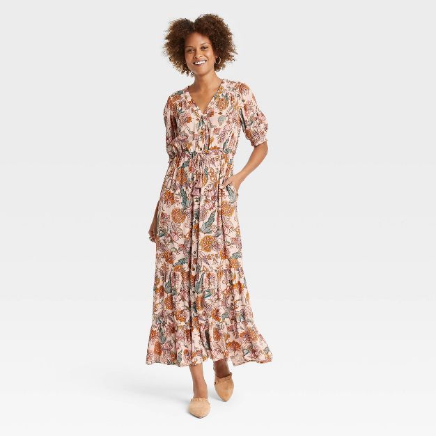 Women's Elbow Sleeve Dress - Knox Rose™ Blush Floral | Target