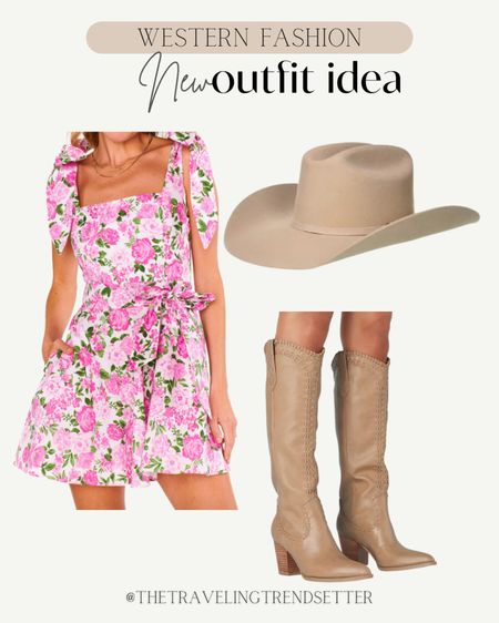 Pink dress - cowgirl boots - cowgirl hat 

#LTKworkwear #LTKfindsunder50 #LTKfindsunder100