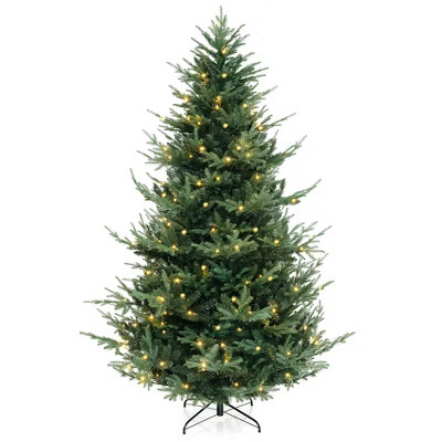 Tangkula 8 FT Prelit Artificial Christmas Tree w/ 778 PVC PE Branch Tips 450 Warm White LED Light... | Target