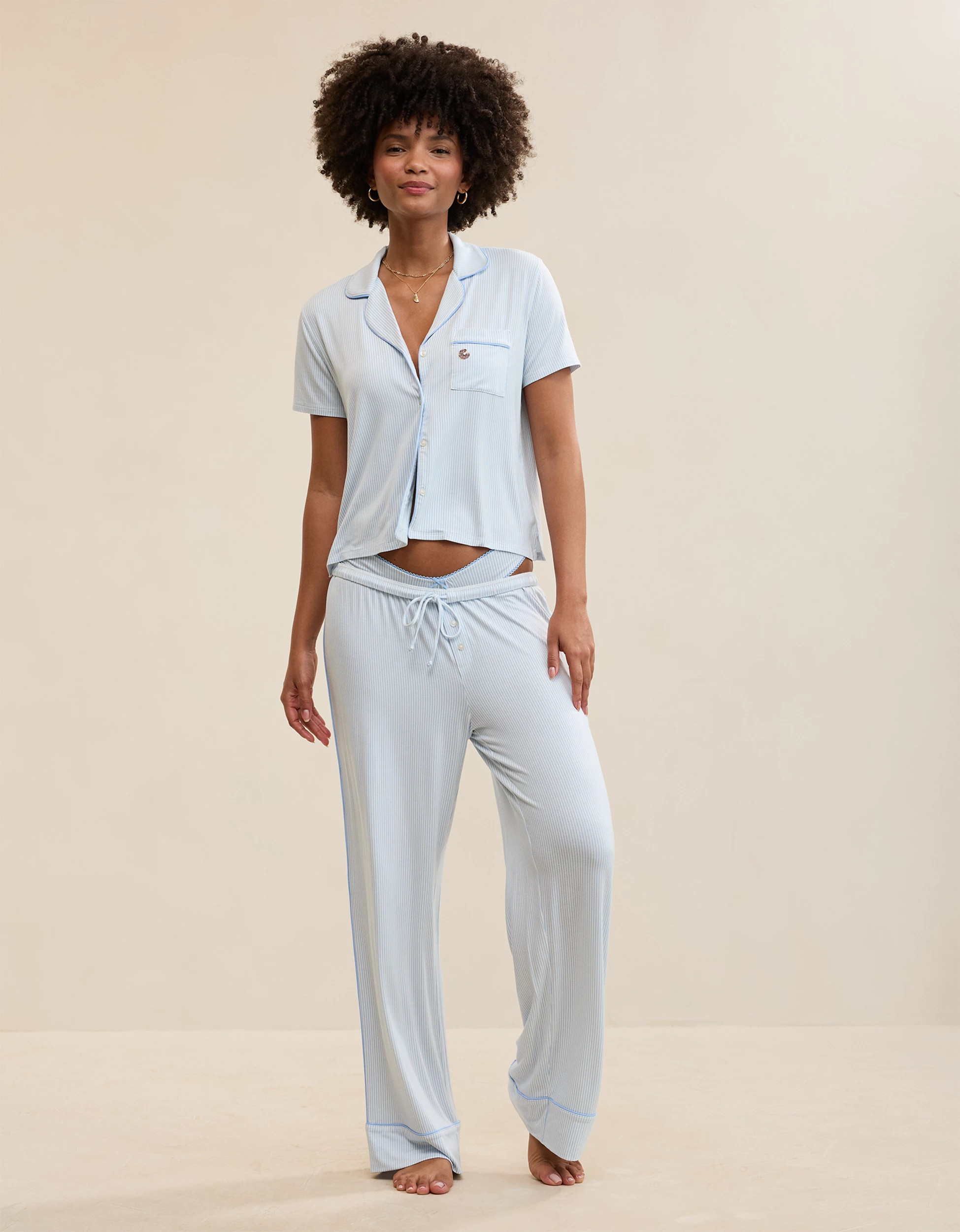 OVERSLEPT by Aerie Real Soft\u00ae Piping PJ Pant | Aerie