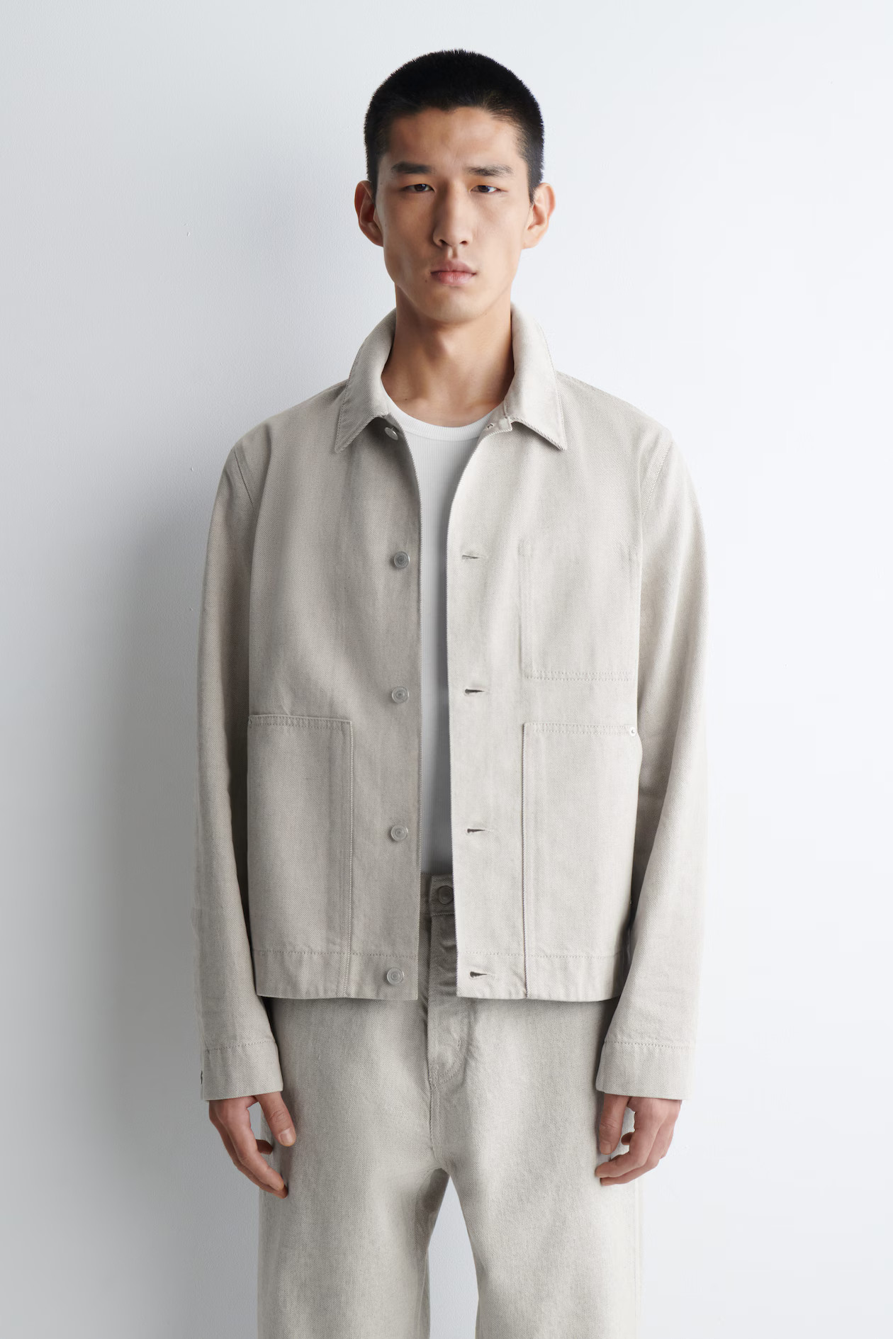 RINSED-DENIM JACKET - BEIGE | COS | COS UK