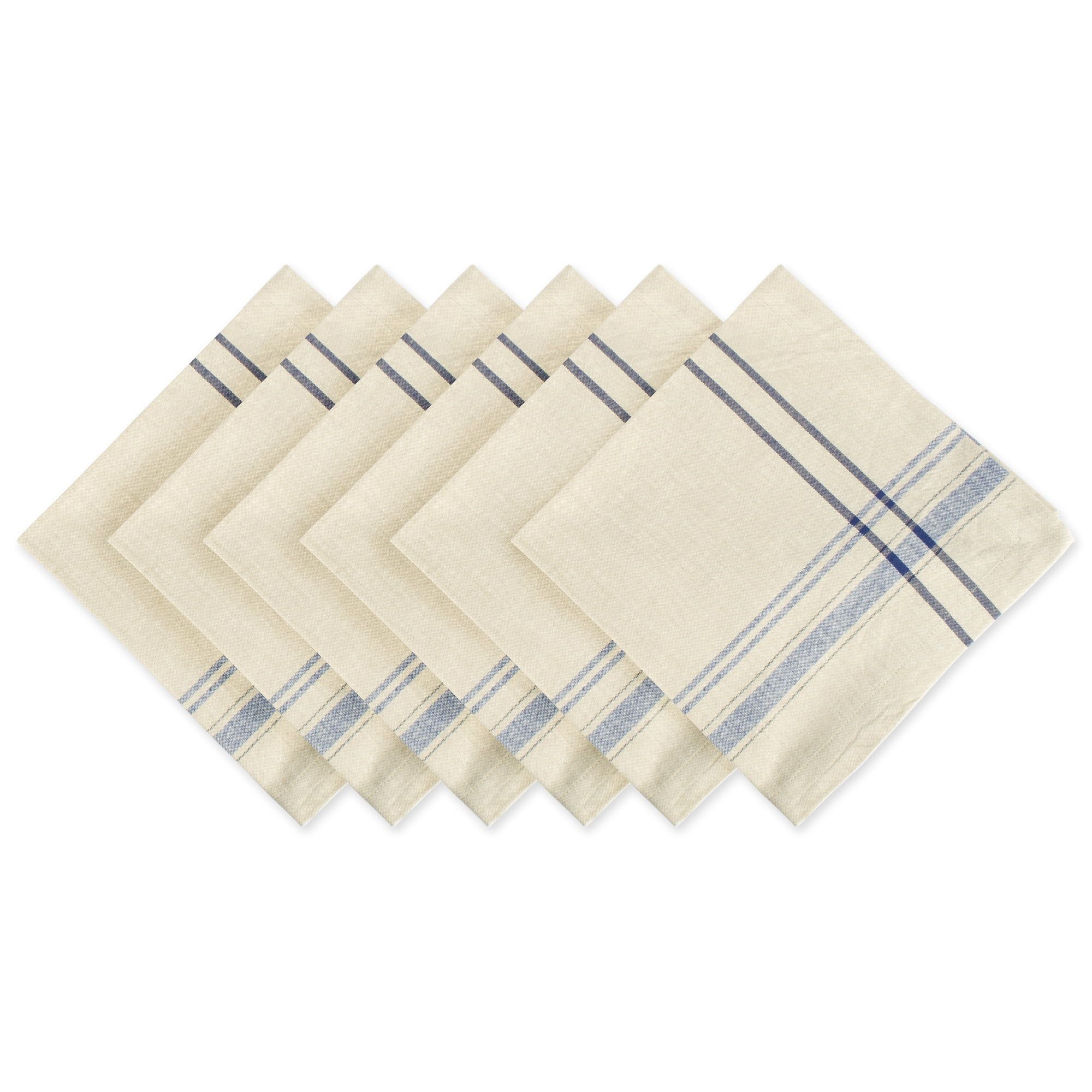 Nautical Blue French Stripe Napkin (Set of 6) - Walmart.com | Walmart (US)