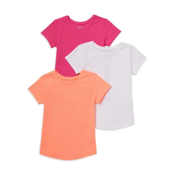 Garanimals Baby Girls & Toddler Girls Solid Short Sleeve T-Shirts, 3-Pack, Sizes 12M-5T | Walmart (US)