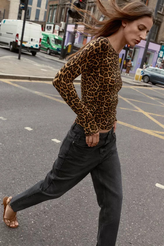 ANIMAL PRINT KNIT SWEATER | Zara US