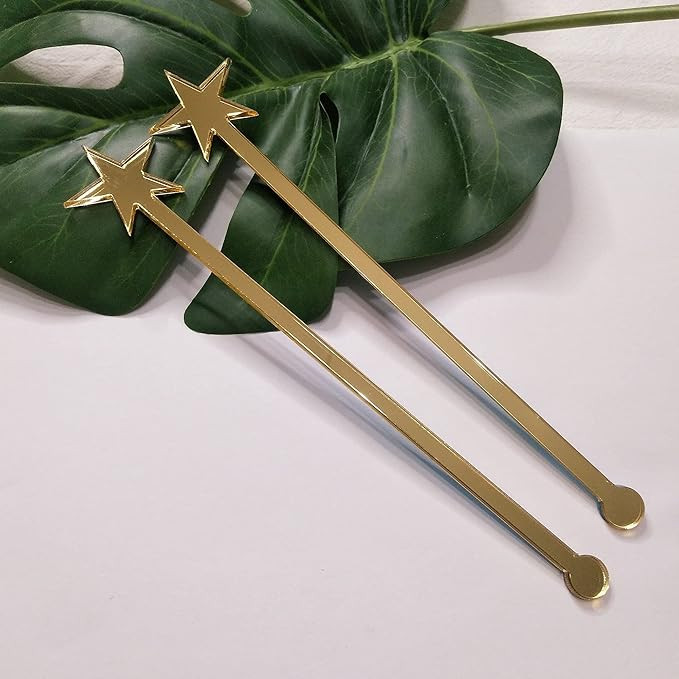 20PCS Star Drink Stirrers, Acrylic Cocktail Stirrers, Drink Stirrers, Laser Cut Wedding Decor Dri... | Amazon (US)