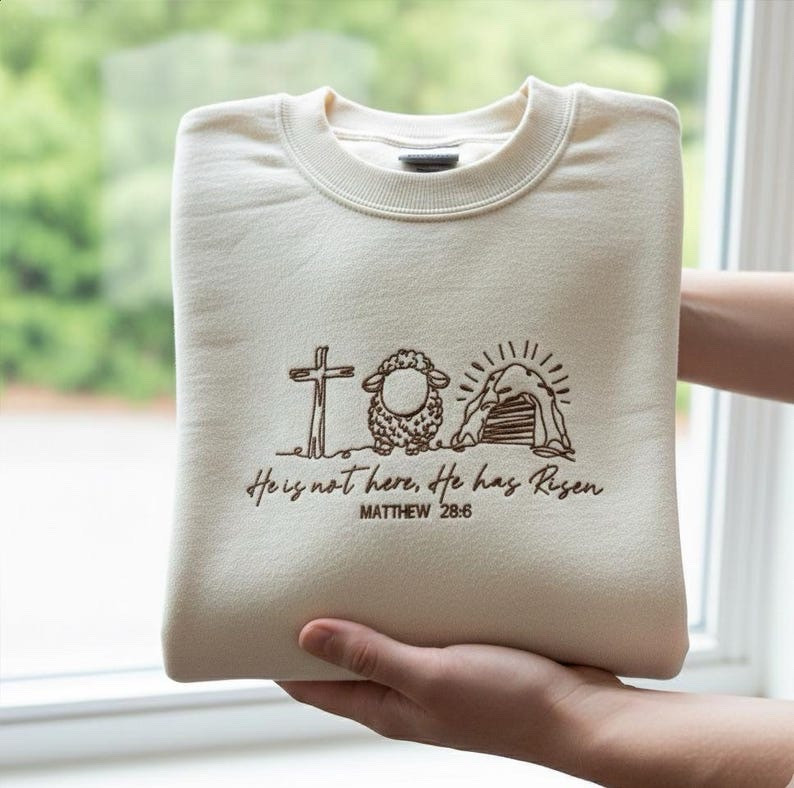 He Is Risen sweatshirt from Etsy | Easter sweatshirts 



He Is Not Here He Has Risen Sweatshirt, Christian Faith Crewneck, Coquette Easter Bow Sweater, Bible Verse Gift, Easter clothing, He Is Risen Easter Sheep Embroidered Sweatshirt, Christian Easter Gift Crewneck, Cute Lamb Faith Hoodie, Religious Spring Apparel 


#LTKspring #LTKspringtrends

#LTKootd #LTKSeasonal #LTKSaleAlert #LTKSpringSale