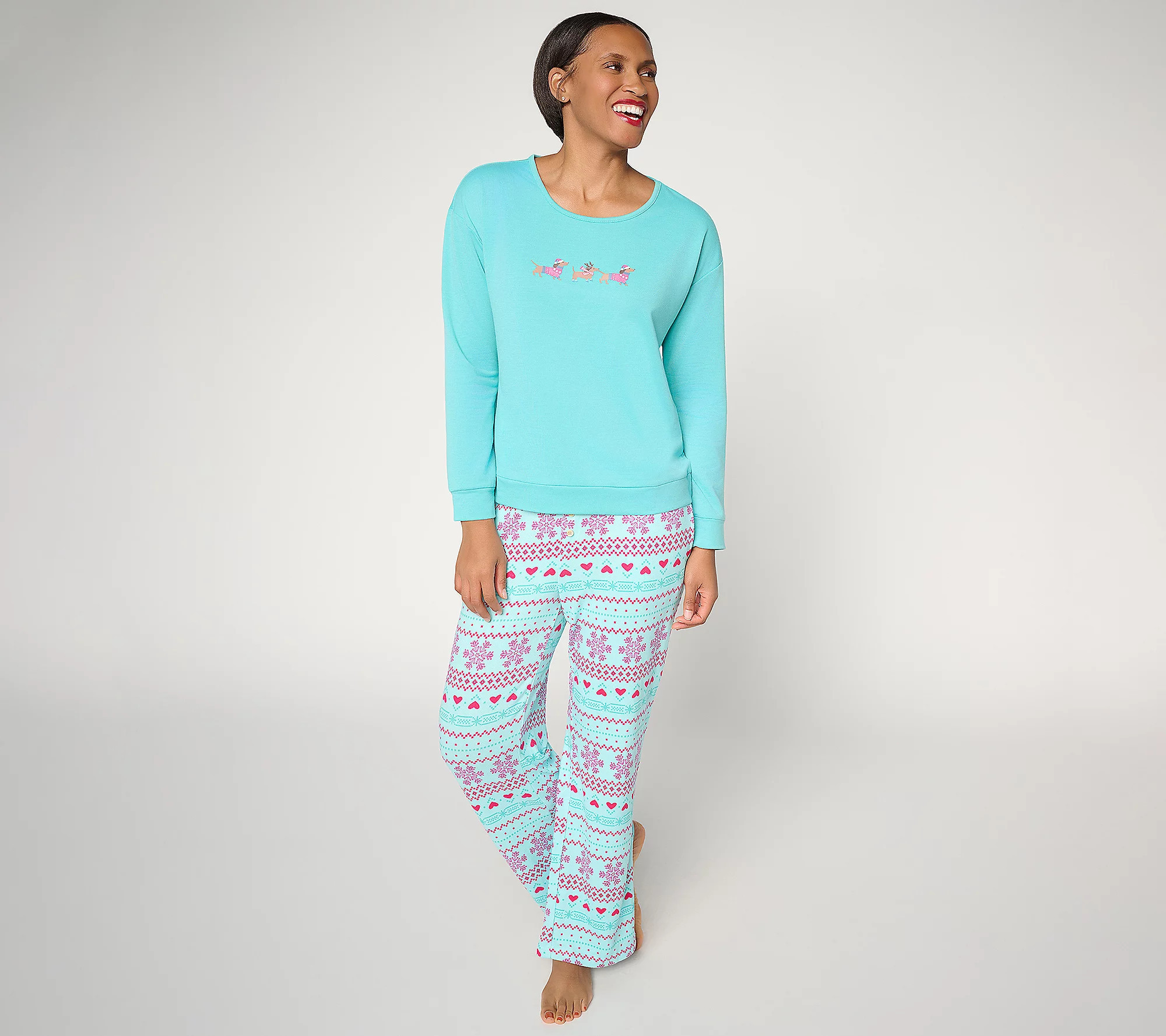 As Is MUK LUKS French Terry and Butterknit Lounge Set | QVC