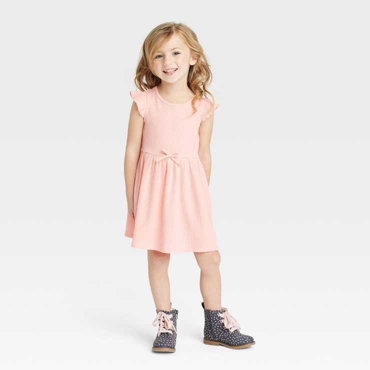 Toddler Girls' Ribbed Dress - Cat & Jack™ Pink | Target