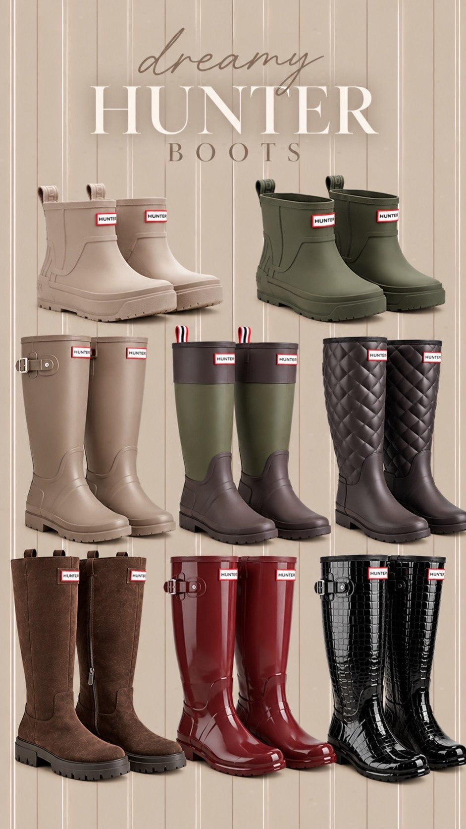 Obsessing over all of these Hunter Boots 😍👢🍂




Hunter boots, Hunter boots women, Hunter rain boots, Hunter wellies, Hunter boots outfit, Hunter boots outfit ideas, Hunter boots fall outfit, Hunter boots winter outfit, fall boots 2026, winter boots 2026, trending boots 2026, fall shoe trends 2026, winter shoe trends 2026, rain boots outfit, tall rain boots, short Hunter boots, knee high Hunter boots, brown Hunter boots, green Hunter boots, black Hunter boots, red Hunter boots, neutral Hunter boots, waterproof boots women, women’s fall boots, women’s winter boots, cozy fall style, cold weather shoes, fall fashion trends, winter fashion trends, trendy shoes for women