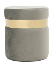 16.5in Belted Velvet Ottoman | Marshalls