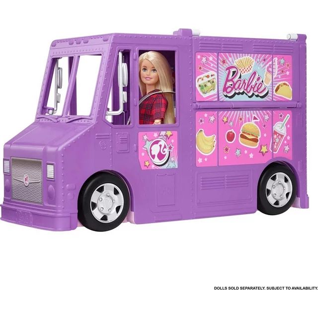 Barbie Fresh 'n Fun Food Truck Playset with Blonde Doll & 30+ Accessories. Lift Side for Kitchen | Walmart (US)