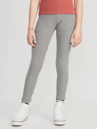 Full-Length Built-In Tough Rib-Knit Leggings for Girls | Old Navy (US)