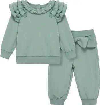 Ruffle Long Sleeve Top & Joggers Set | Nordstrom