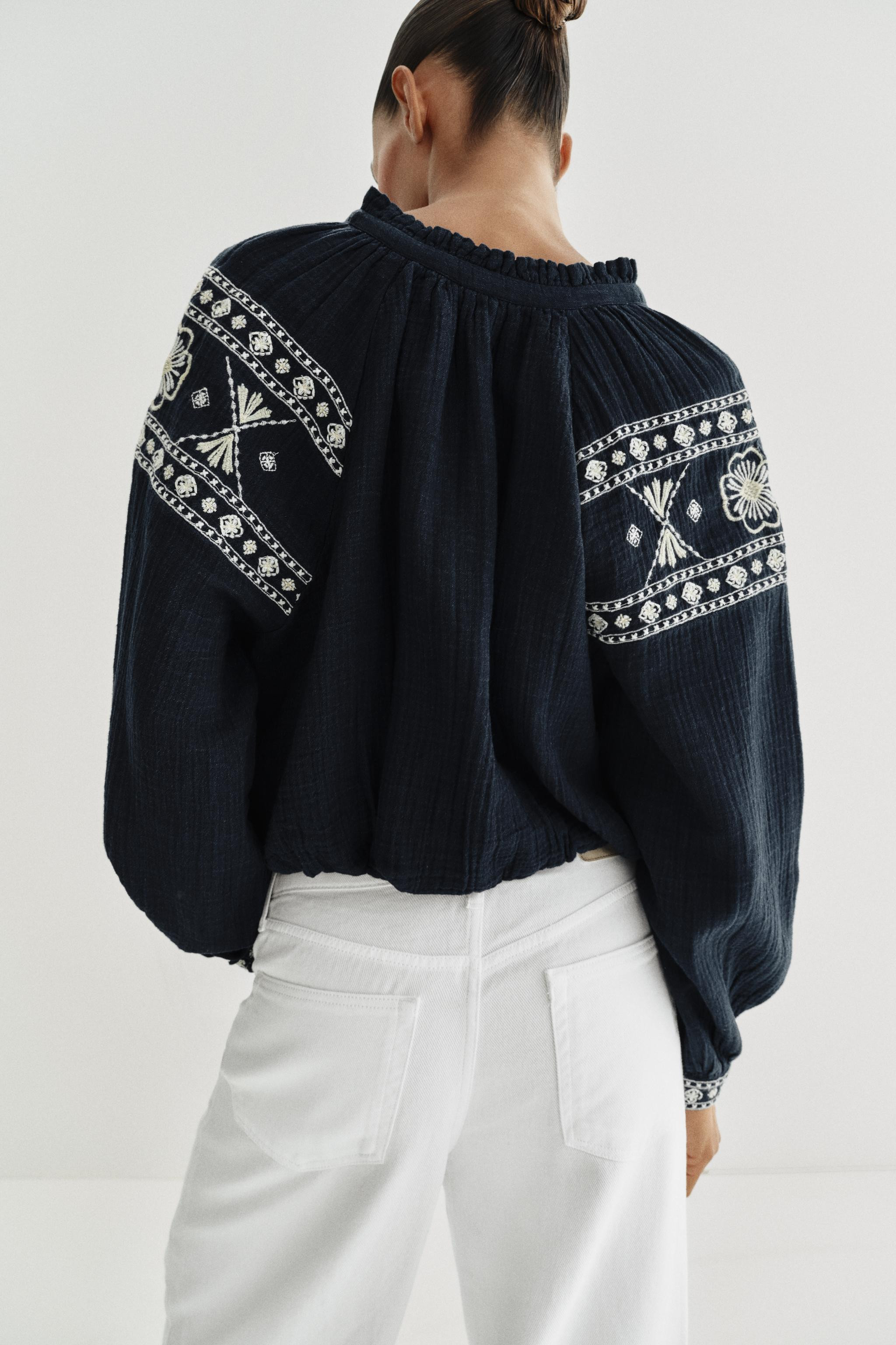 EMBROIDERED BALLOON SHIRT | Zara US