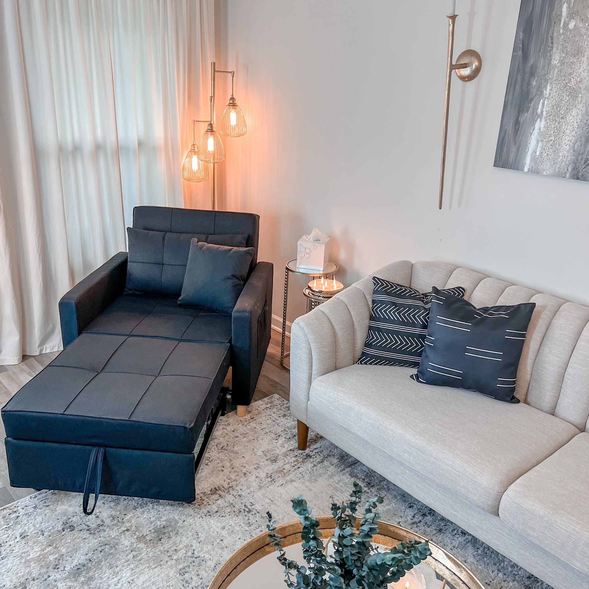 Accent chair that converts to a lounger and bed. Use code: 05Z6B2IC  for $15 of the chair #chair #guestbed #chairbed #furniture 

#LTKfamily #LTKhome
